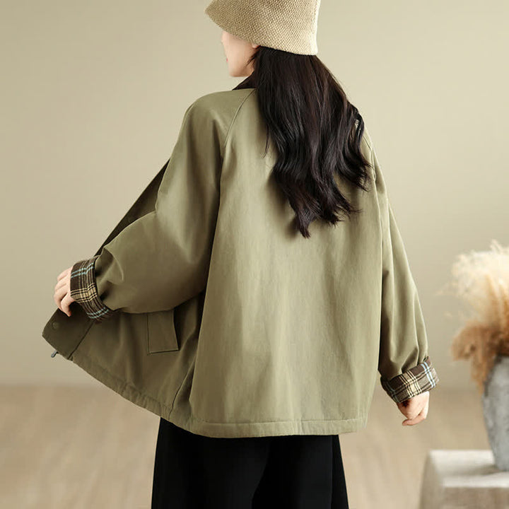 Buddha Stones Lässige, klassische Damenjacke mit Taschen für Herbst und Winter - image 10