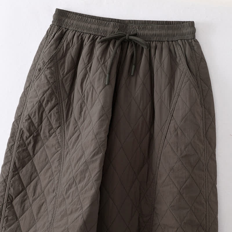 Buddha Stones Minimalistische, schlichte Damen-Ankle-Hose mit Kordelzug, geradem Bein und Taschen - image 1