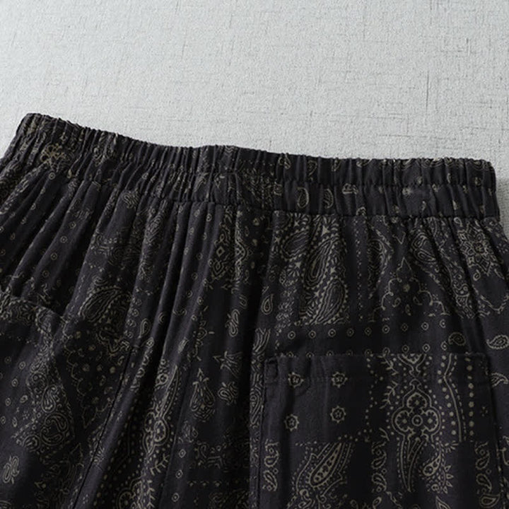 Buddha Stones Frühling/Sommer Vintage Boho Blumenmuster Cropped Hose Damen Haremshose mit Taschen - image 6
