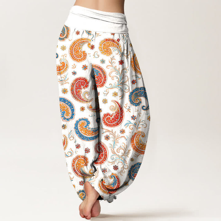 Buddha Stones Baumwoll-Haremshose mit exotischem Paisley-Muster und elastischem Bund für Damen - image 6