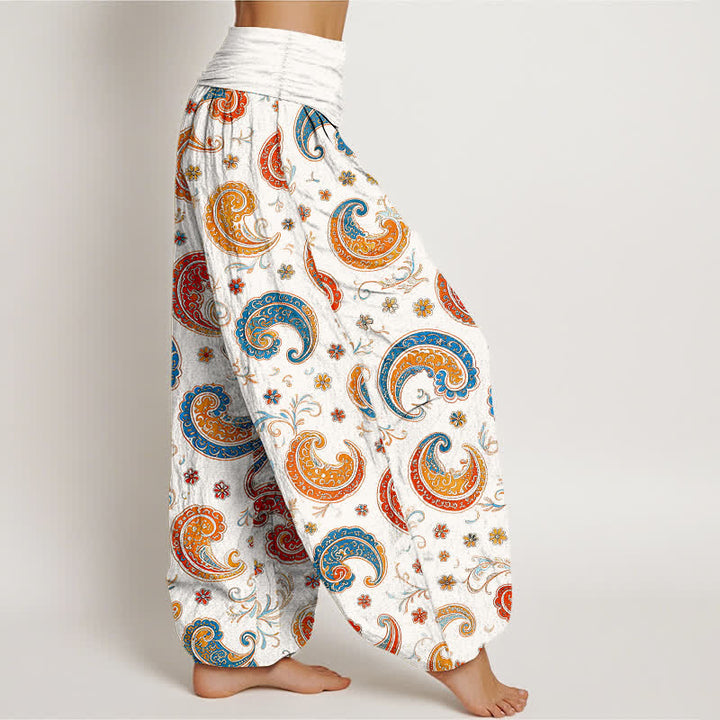 Buddha Stones Baumwoll-Haremshose mit exotischem Paisley-Muster und elastischem Bund für Damen - image 7