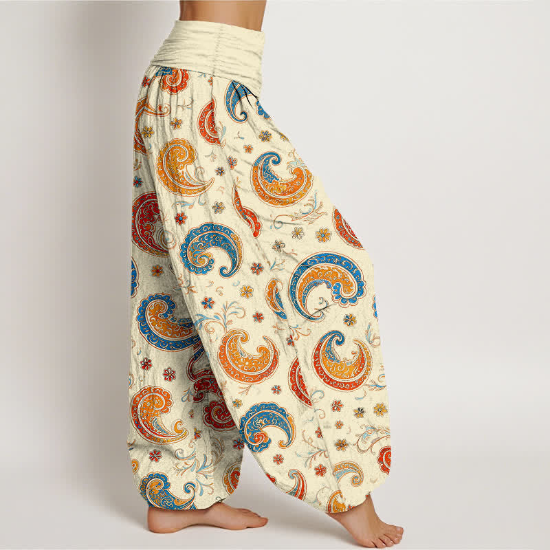 Buddha Stones Baumwoll-Haremshose mit exotischem Paisley-Muster und elastischem Bund für Damen - image 10