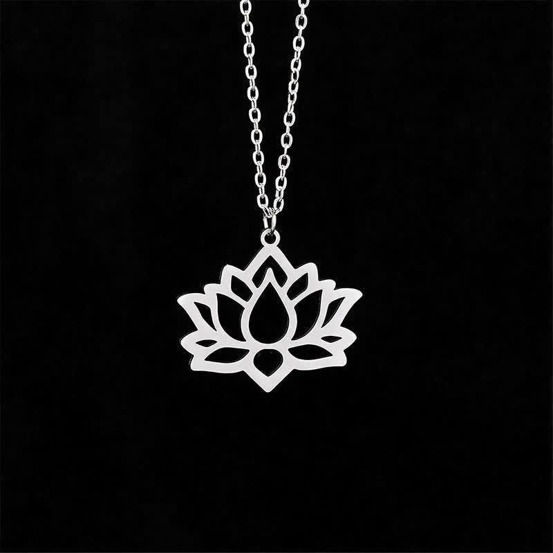Buddha Stones Halskette mit Lotus-Reinheit-Anhänger aus Titanstahl - image 1