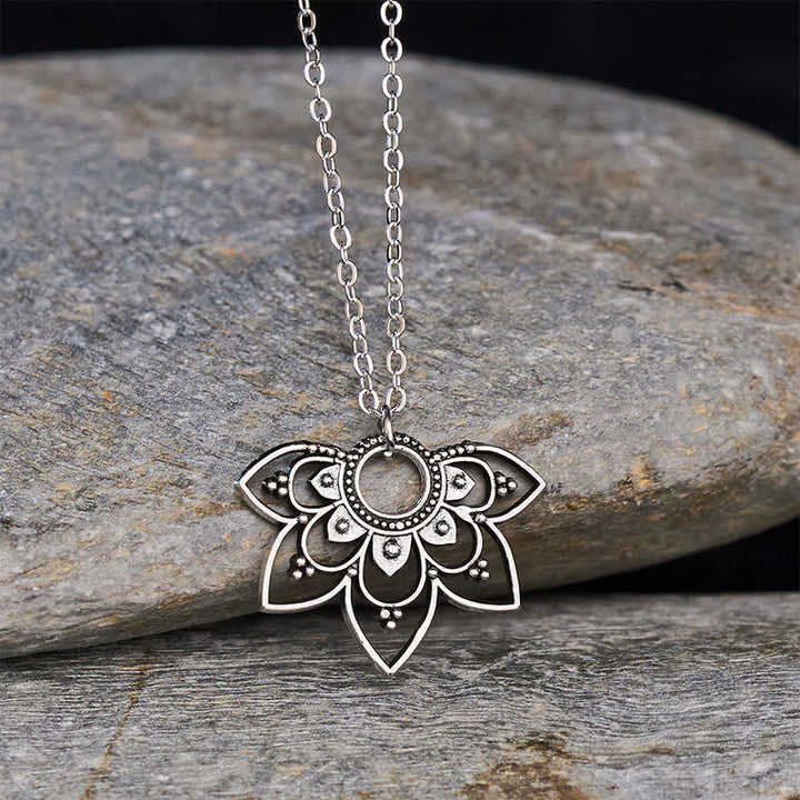 Buddha Stones Mandala-Lotus-Anhänger mit durchbrochenem Muster und mehreren Blütenblättern - image 3