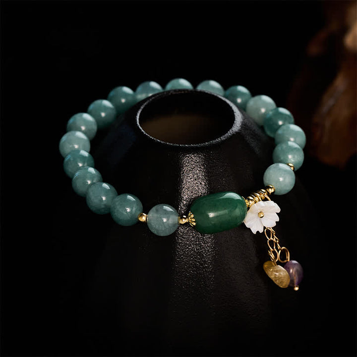 Buddha Stones Jadeblüten-Charm-Schutz-Stretch-Armband - image 3