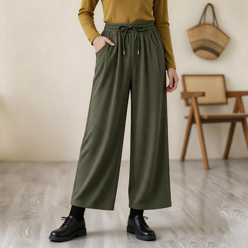 Buddha Stones Lässige, minimalistische Cordhose für Damen mit geradem Bein und Taschen – perfekt für Herbst und Winter - image 1