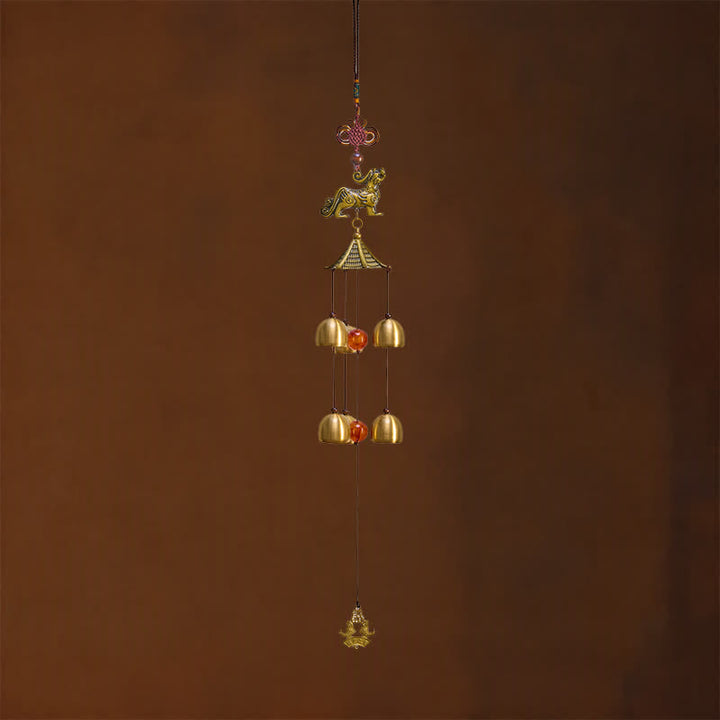 Buddha Stones Kupferner Pi Xiu Wohlstandsturm Sechs Glocken Wohlstands-Windspiel - image 10