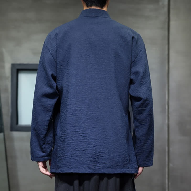 Buddha Stones Minimalistischer Kimono für Herren im Spring Tang Style mit Kordelzug und Tasche - image 10