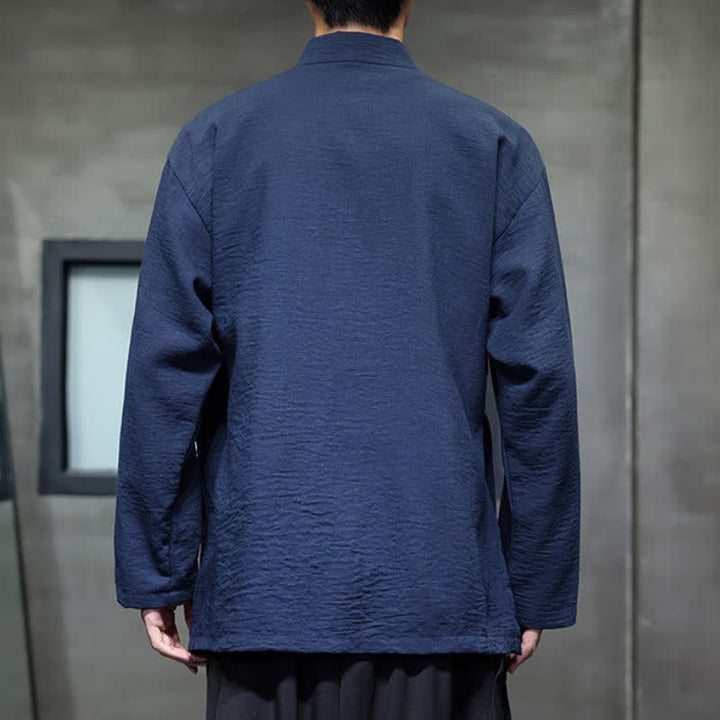 Buddha Stones Minimalistischer Kimono für Herren im Spring Tang Style mit Kordelzug und Tasche - image 10