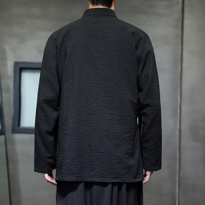 Buddha Stones Minimalistischer Kimono für Herren im Spring Tang Style mit Kordelzug und Tasche - image 20