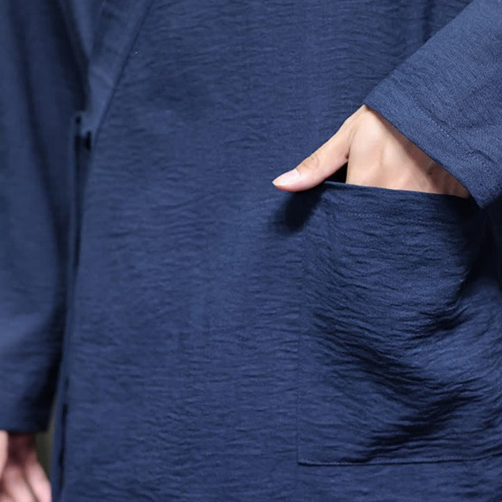 Buddha Stones Minimalistischer Kimono für Herren im Spring Tang Style mit Kordelzug und Tasche - image 15