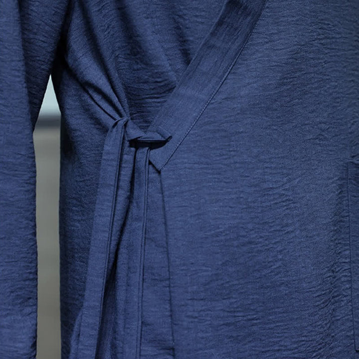 Buddha Stones Minimalistischer Kimono für Herren im Spring Tang Style mit Kordelzug und Tasche - image 14