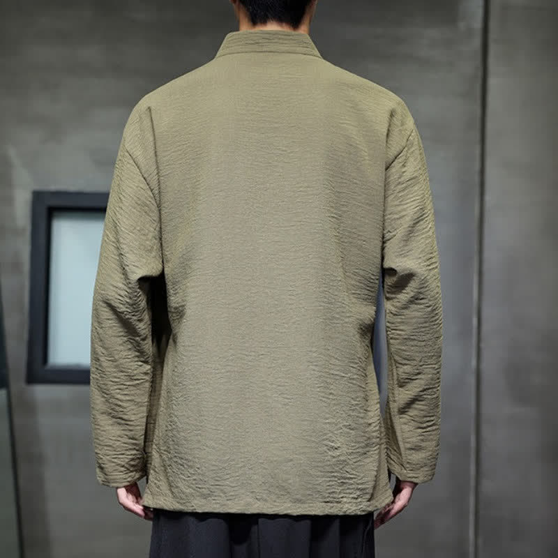 Buddha Stones Minimalistischer Kimono für Herren im Spring Tang Style mit Kordelzug und Tasche - image 4