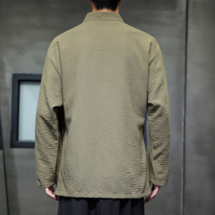 Buddha Stones Minimalistischer Kimono für Herren im Spring Tang Style mit Kordelzug und Tasche - image 4
