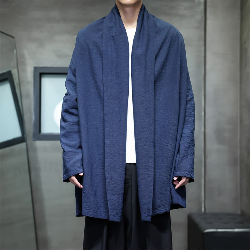 Buddha Stones Klassischer, minimalistischer Kimono für Herren mit Tasche - Dunkelschieferblau - US/ UK/AU46, EU56 (3XL) - image 14