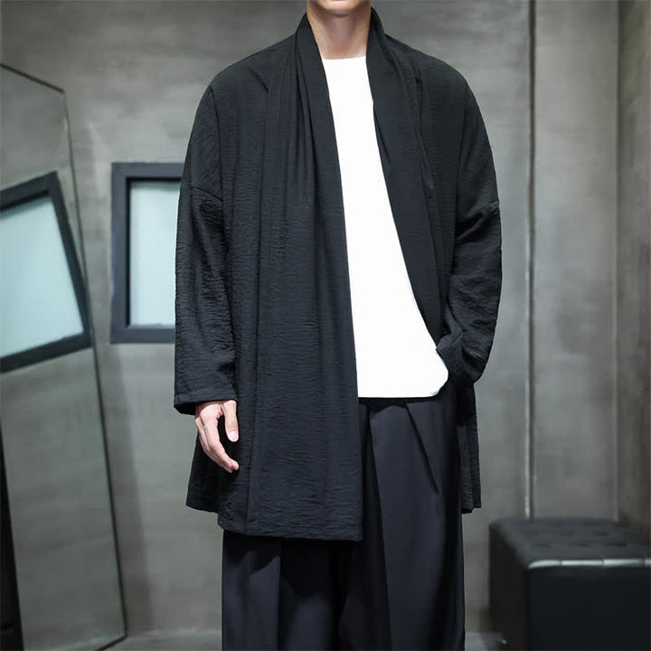 Buddha Stones Klassischer, minimalistischer Kimono für Herren mit Tasche - Schwarz - US/ UK/AU46, EU56 (3XL) - image 20