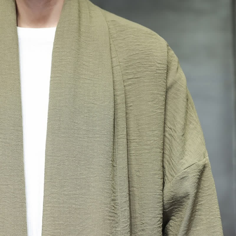 Buddha Stones Klassischer, minimalistischer Kimono für Herren mit Tasche - image 11