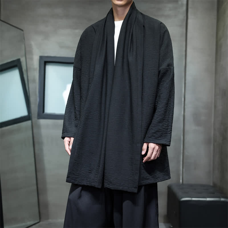 Buddha Stones Klassischer, minimalistischer Kimono für Herren mit Tasche - image 26