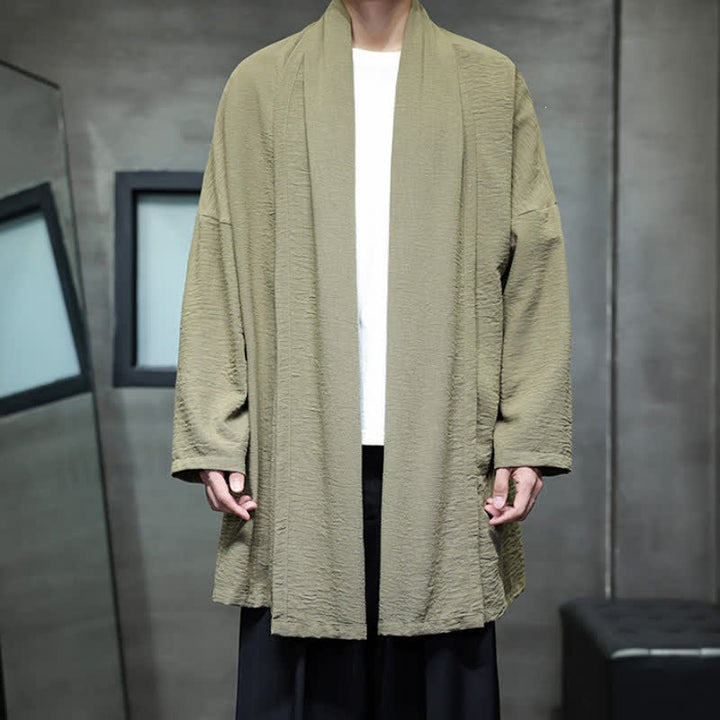 Buddha Stones Klassischer, minimalistischer Kimono für Herren mit Tasche - image 1