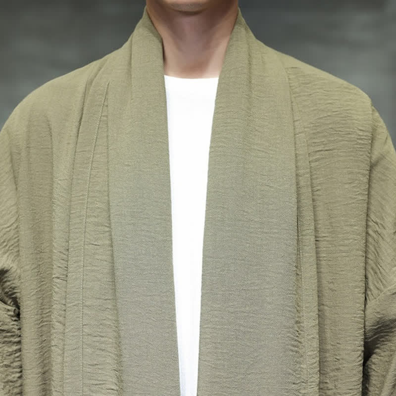 Buddha Stones Klassischer, minimalistischer Kimono für Herren mit Tasche - image 10
