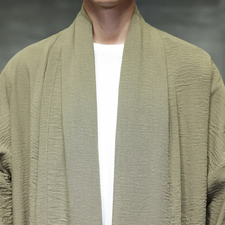 Buddha Stones Klassischer, minimalistischer Kimono für Herren mit Tasche - image 10