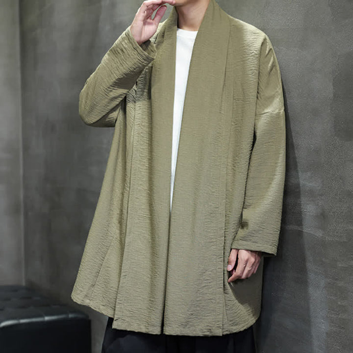 Buddha Stones Klassischer, minimalistischer Kimono für Herren mit Tasche - image 3
