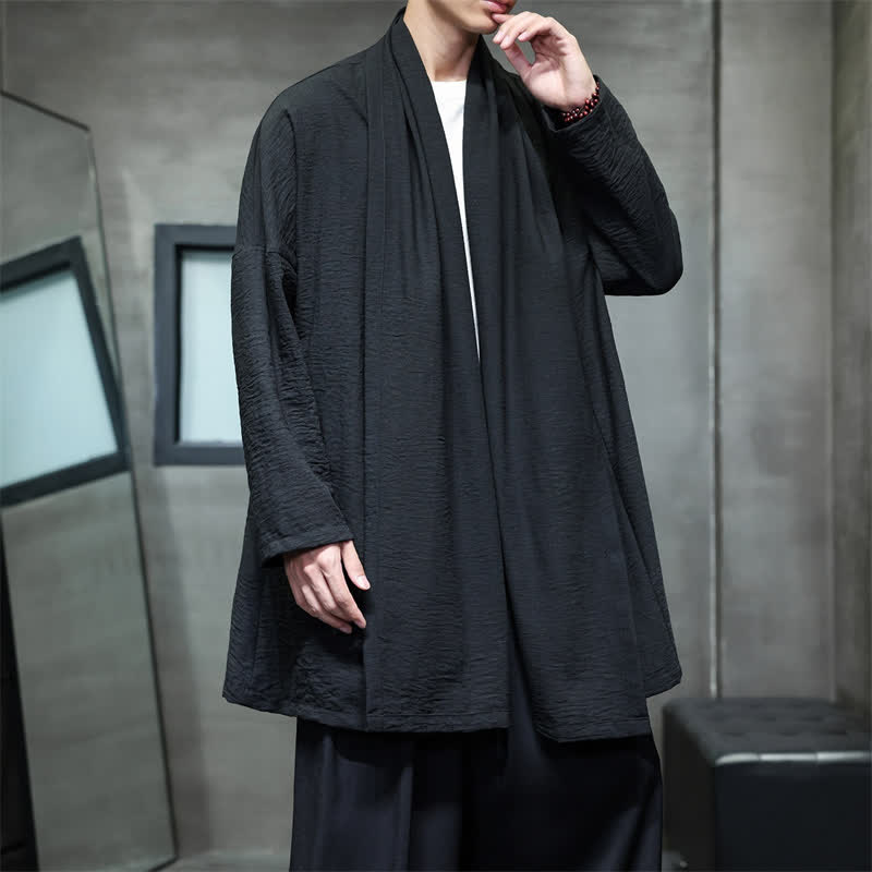 Buddha Stones Klassischer, minimalistischer Kimono für Herren mit Tasche - image 25