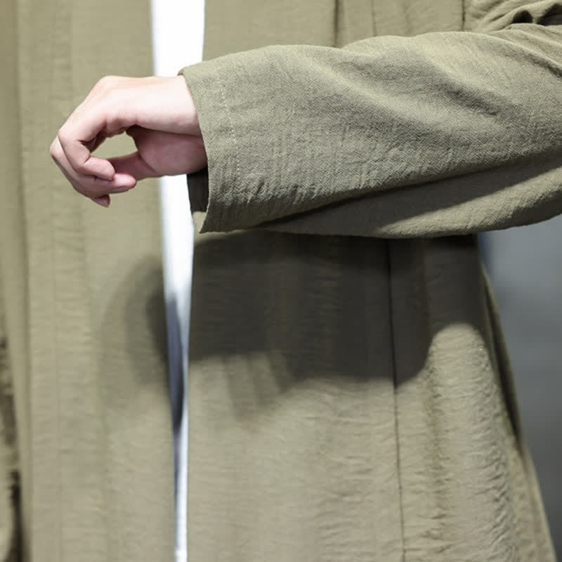 Buddha Stones Klassischer, minimalistischer Kimono für Herren mit Tasche - image 13