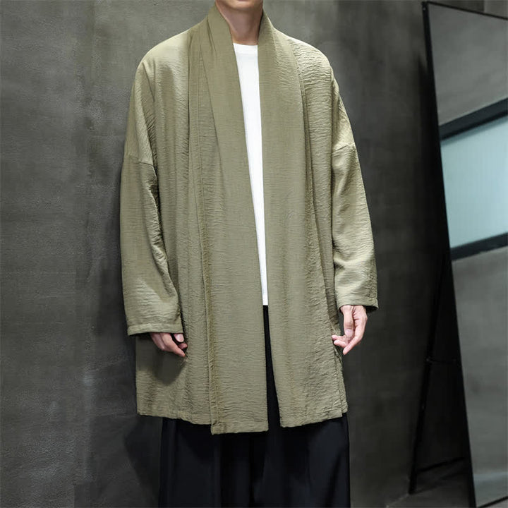Buddha Stones Klassischer, minimalistischer Kimono für Herren mit Tasche - image 9
