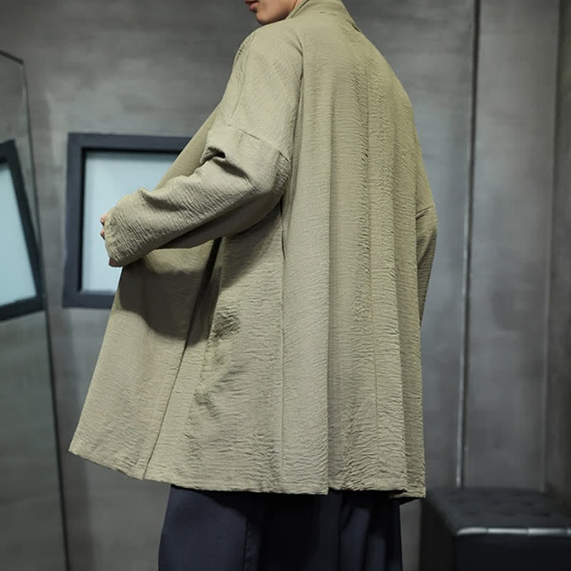 Buddha Stones Klassischer, minimalistischer Kimono für Herren mit Tasche - image 4
