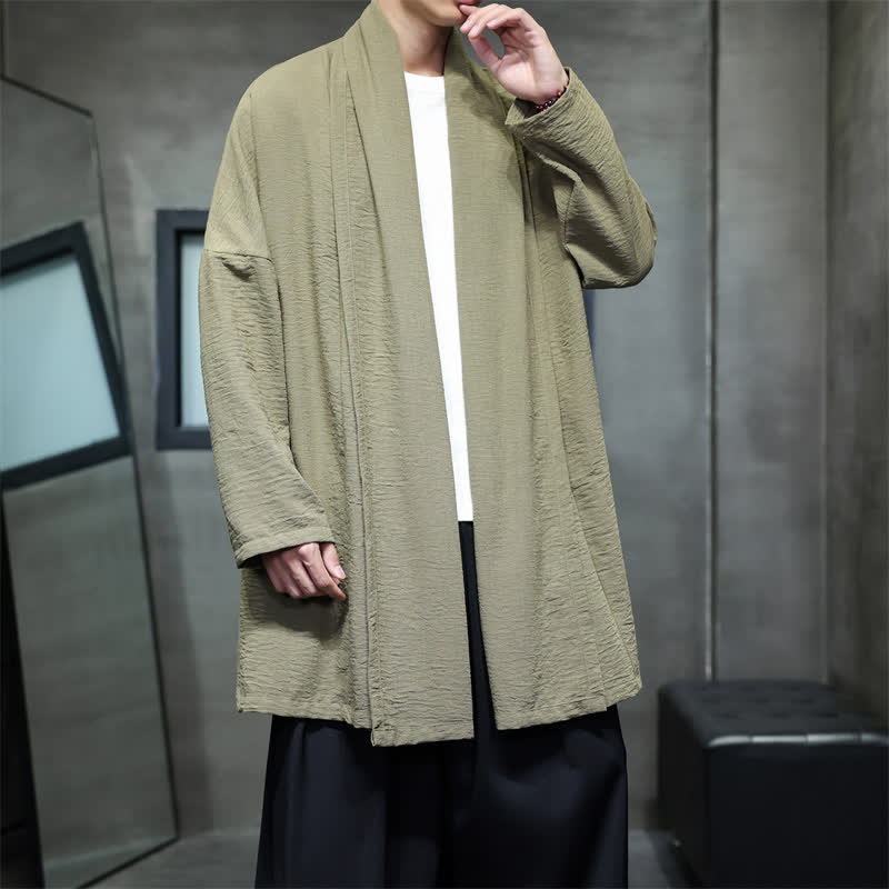 Buddha Stones Klassischer, minimalistischer Kimono für Herren mit Tasche - image 8