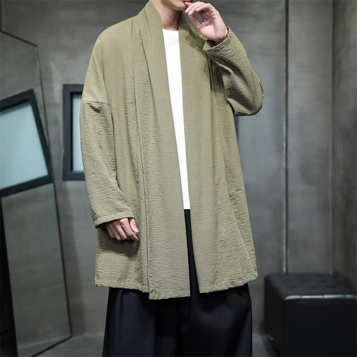 Buddha Stones Klassischer, minimalistischer Kimono für Herren mit Tasche - image 8