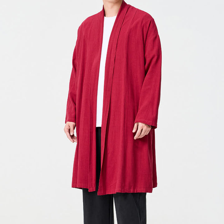 Buddha Stones Minimalistischer Retro-Kimono im Tang-Stil für Herren – einfarbig - image 22
