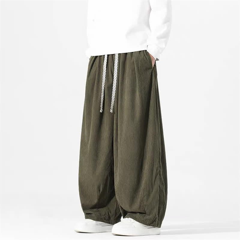 Buddha Stones Basic-Cordhose für Herren mit geradem Bein und Taschen, ideal für Frühling und Herbst - Dunkelolivgrün - US/ UK/AU46, EU56 (5XL) - image 0