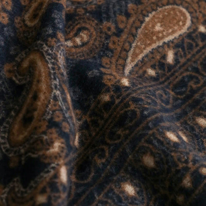 Buddha Stones Herbst/Winter Vintage Paisley Quasten Kuscheliger Herrenschal - image 2