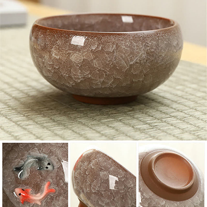 Buddha Stones Keramik-Teetasse mit Koi-Karpfen-Effekt und Crackle-Glasur - image 8
