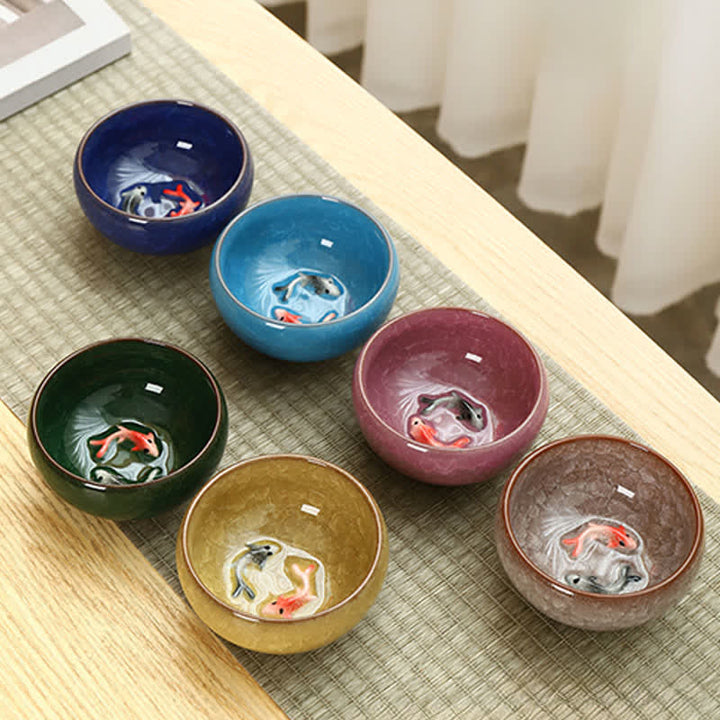 Buddha Stones Keramik-Teetasse mit Koi-Karpfen-Effekt und Crackle-Glasur - image 12