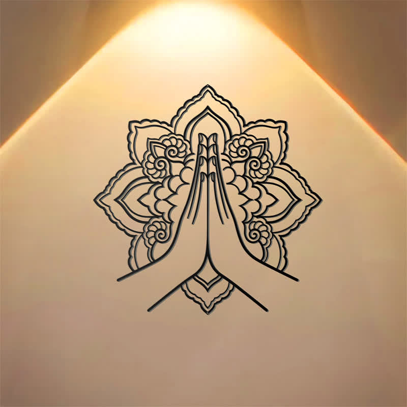 Buddha Stones Namaste Mandala Peace Wanddekoration aus Metall - image 0