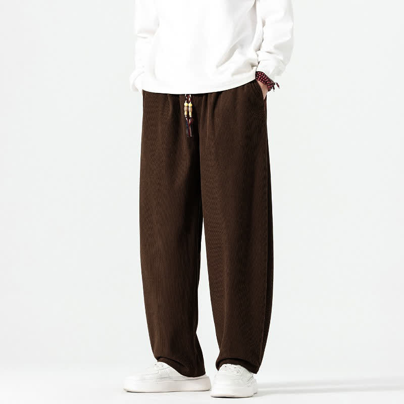 Buddha Stones Lässige Boho-Cordhose für Herren mit geradem Bein und Taschen – perfekt für Herbst und Winter - Sattelbraun - US/UK/AU48, EU58 (5XL) - image 0
