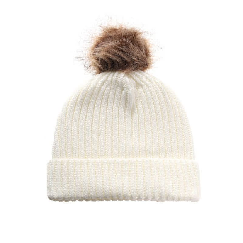 Buddha Stones Herbst/Winter: Gerippter Strickschal mit Bommel, Mütze und Handschuhe für Damen - image 15