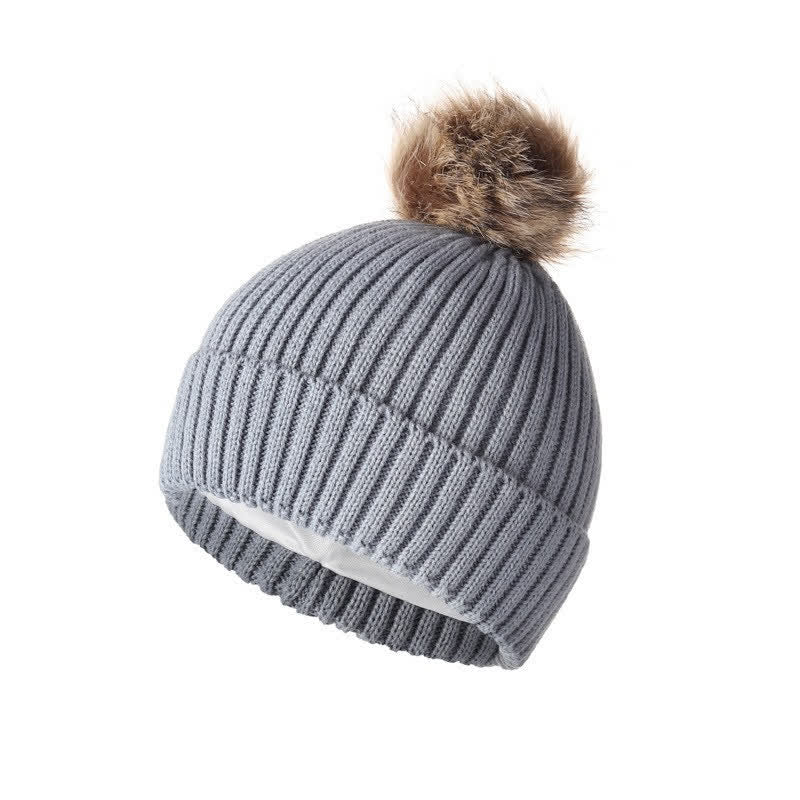 Buddha Stones Herbst/Winter: Gerippter Strickschal mit Bommel, Mütze und Handschuhe für Damen - image 1