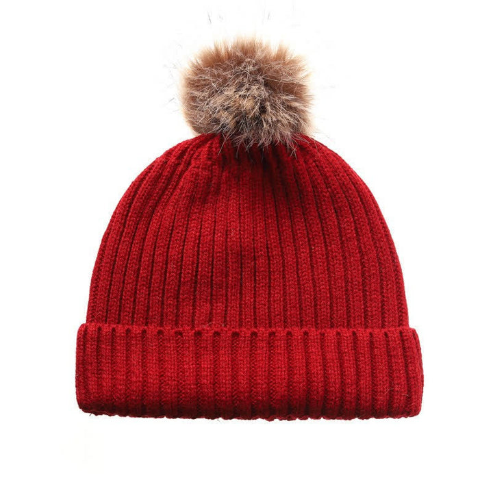 Buddha Stones Herbst/Winter: Gerippter Strickschal mit Bommel, Mütze und Handschuhe für Damen - image 12