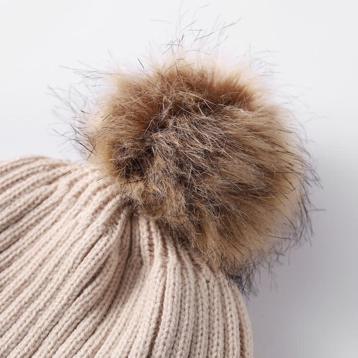 Buddha Stones Herbst/Winter: Gerippter Strickschal mit Bommel, Mütze und Handschuhe für Damen - image 9