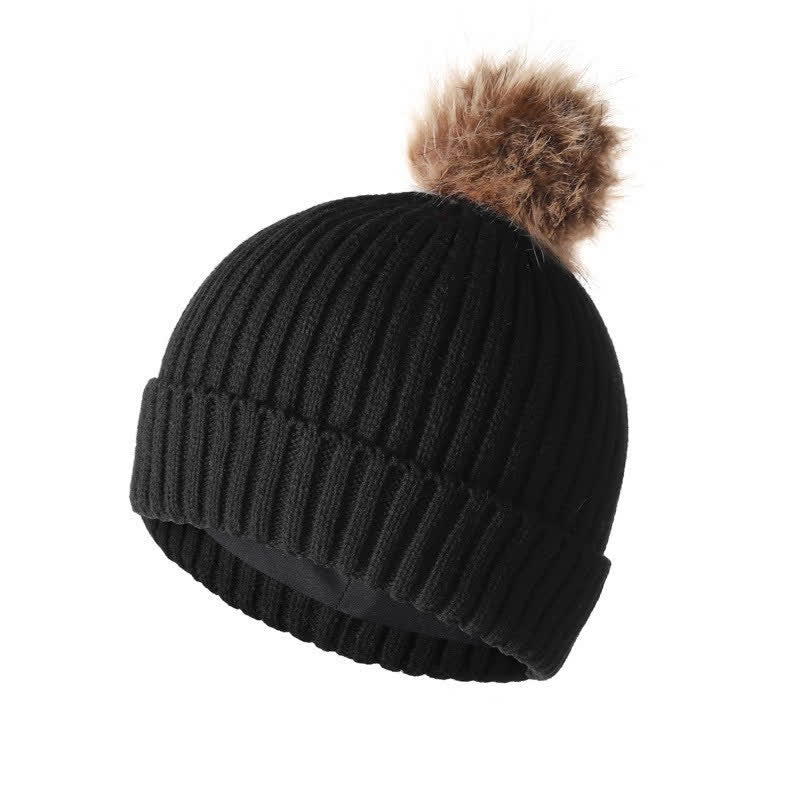 Buddha Stones Herbst/Winter: Gerippter Strickschal mit Bommel, Mütze und Handschuhe für Damen - image 5