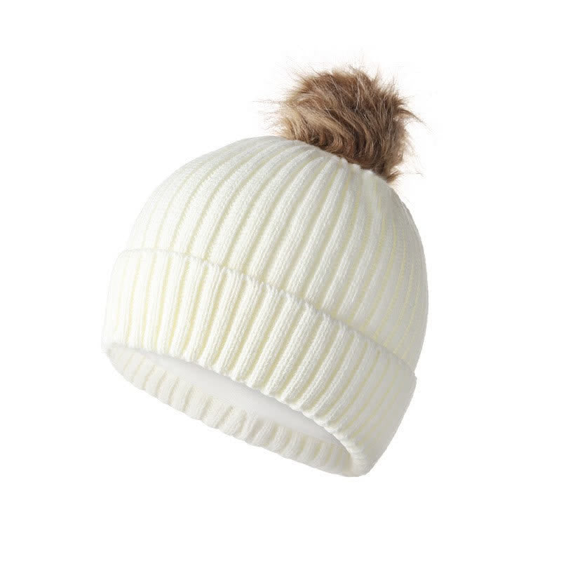 Buddha Stones Herbst/Winter: Gerippter Strickschal mit Bommel, Mütze und Handschuhe für Damen - image 14