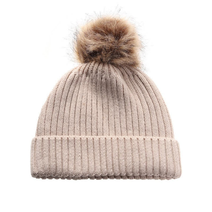 Buddha Stones Herbst/Winter: Gerippter Strickschal mit Bommel, Mütze und Handschuhe für Damen - image 8