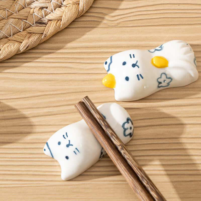 Buddha Stones Handbemalter, katzenförmiger Essstäbchenhalter von Ceramic Purity - image 14