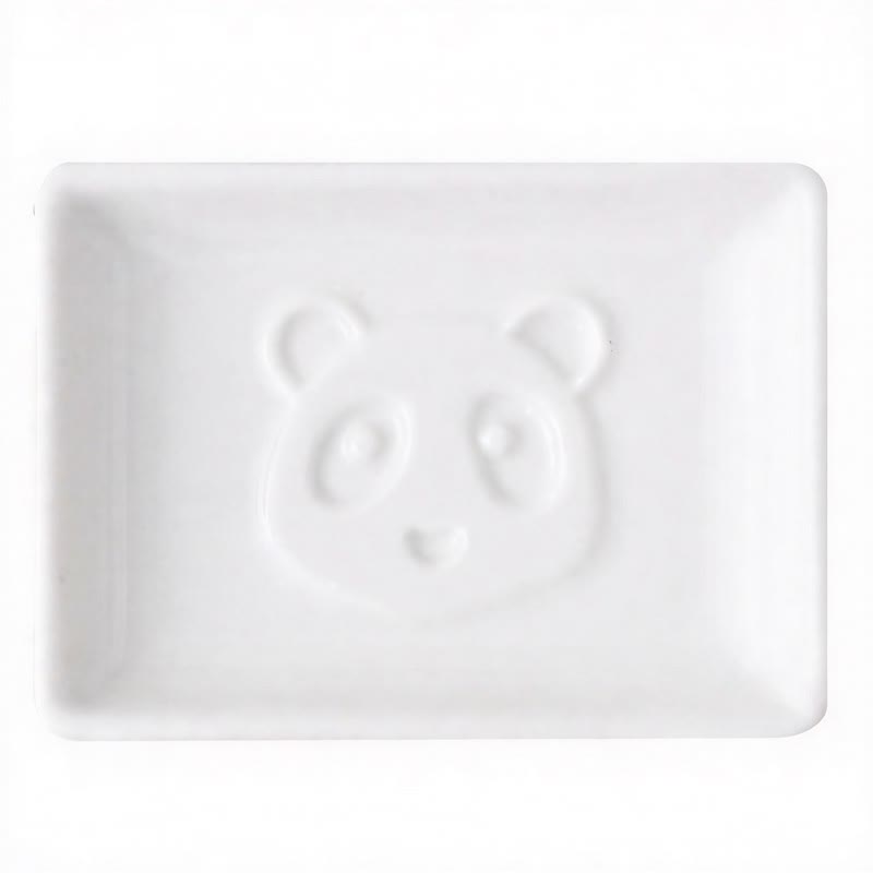 Buddha Stones Mini-Saucenschälchen aus weißer Keramik mit Panda-Relief - Quadrat (ca. 9 cm × 6,5 cm × 1,8 cm) - Hinlegen - image 7