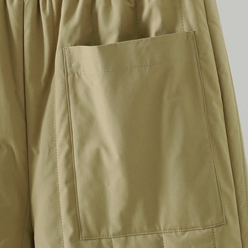 Buddha Stones Lässige, einfarbige Knöchelhose für Damen – gerades Bein, mit Taschen – für Herbst und Winter - image 2