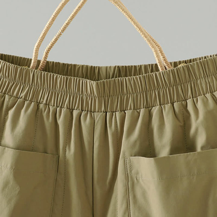 Buddha Stones Lässige, einfarbige Knöchelhose für Damen – gerades Bein, mit Taschen – für Herbst und Winter - image 1